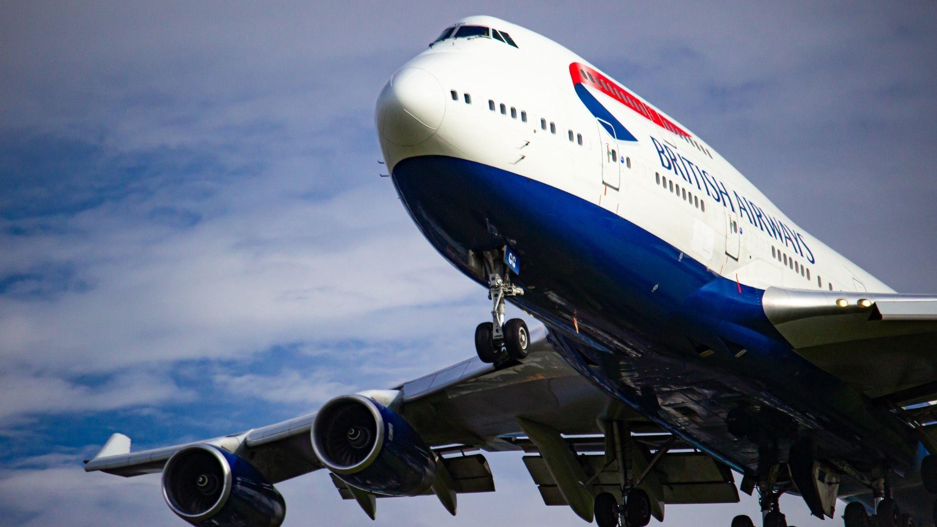 british airways plane in the air