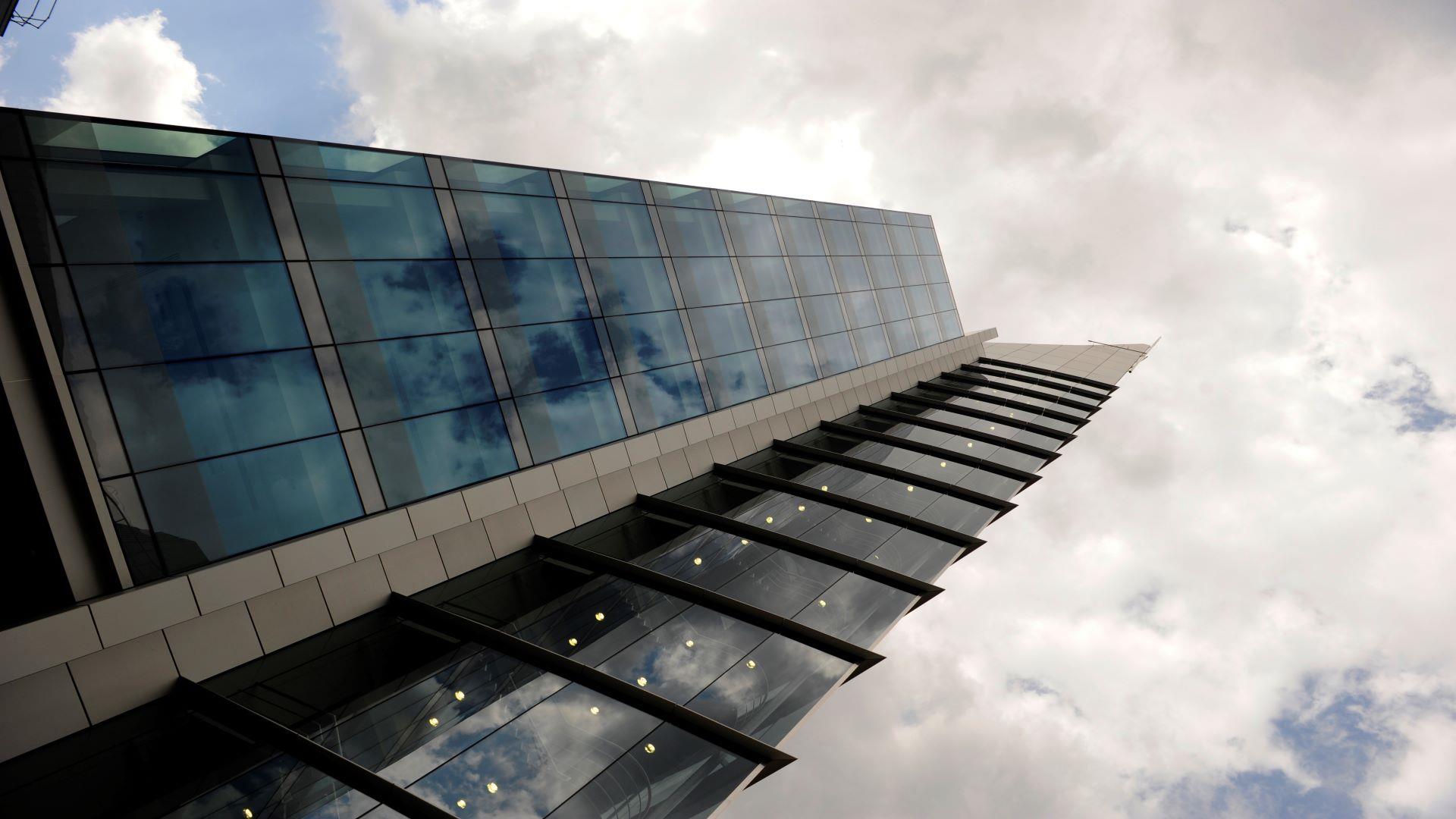 Upward shot of the Blade building, Reading