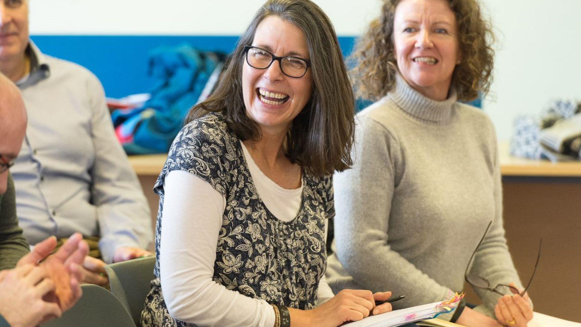 Two female participants learning at Rebel Business School