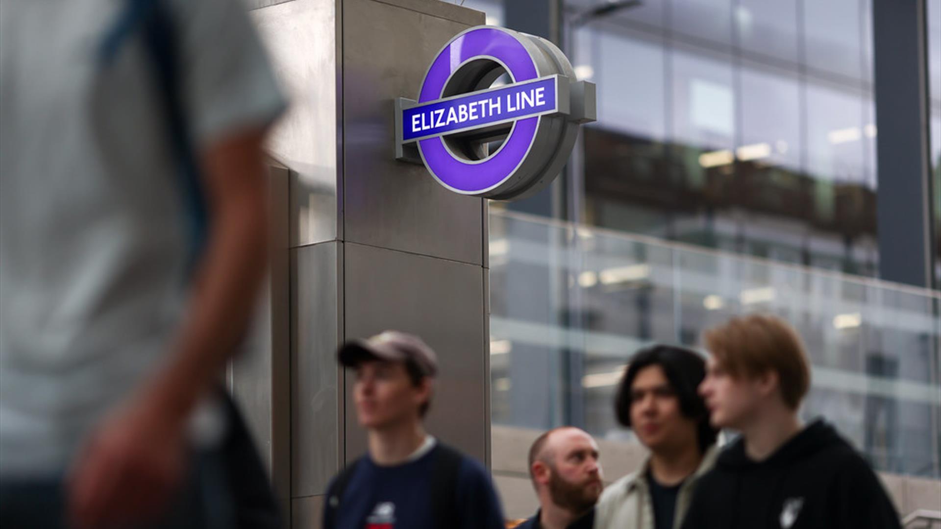 Elizabeth line sign at station