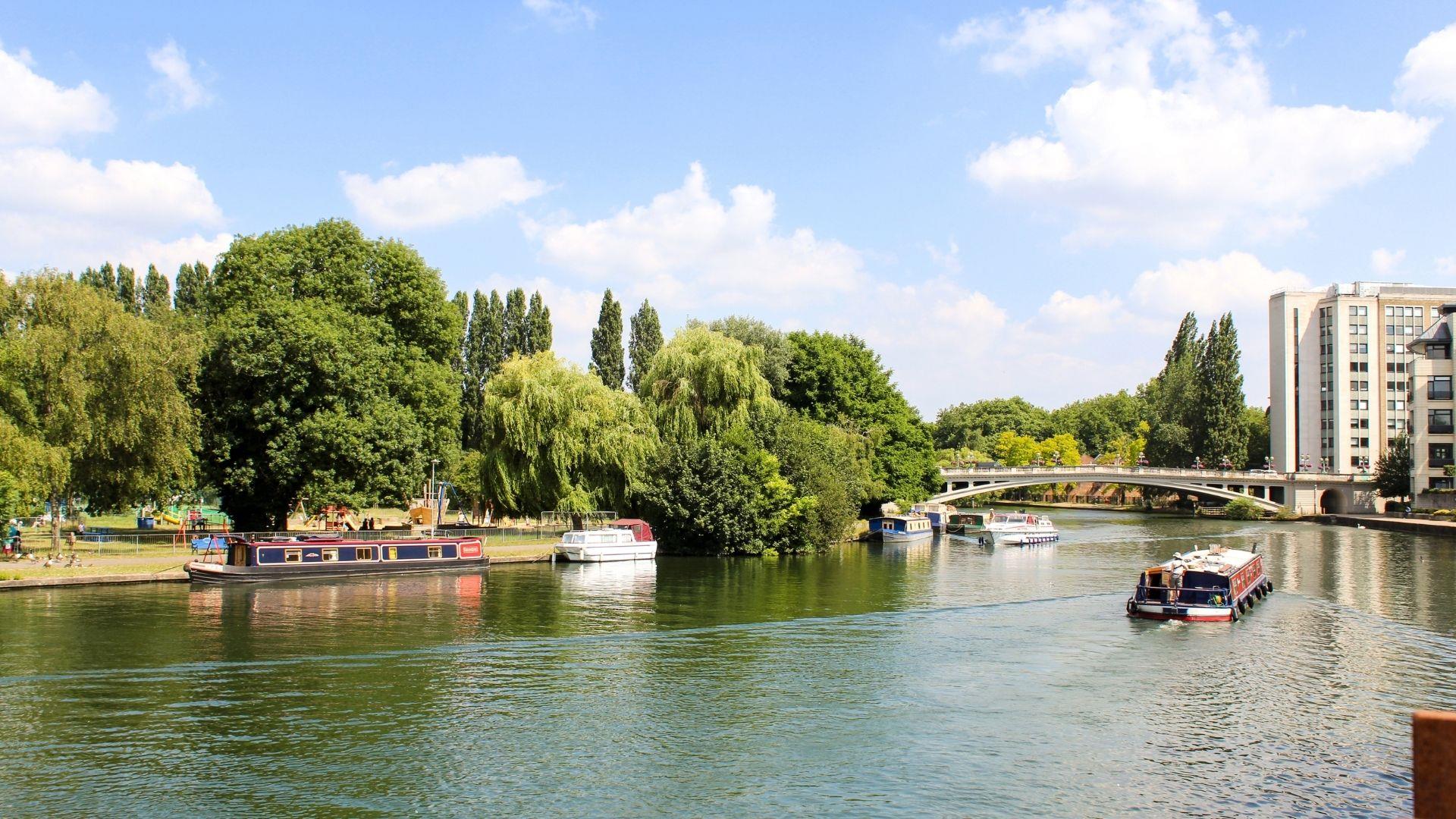 Barge along the River Thames