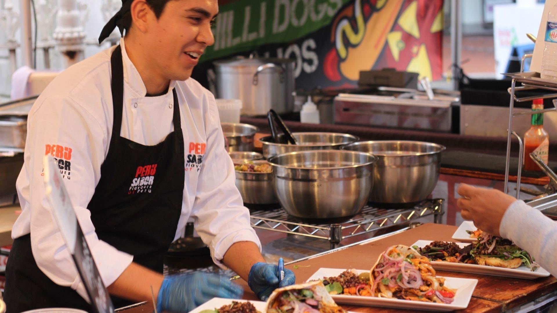 Peruvian street food stall