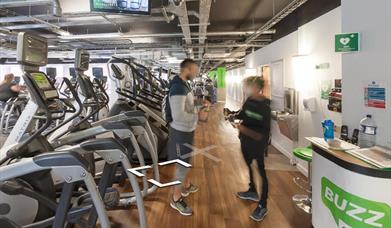 Treadmill machines in the gym