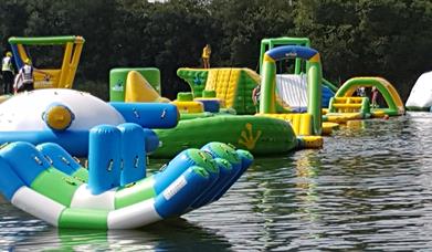 aqua park floating on lake