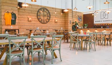 Tables and chairs inside