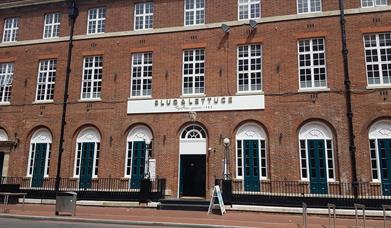 brick exterior of pub building