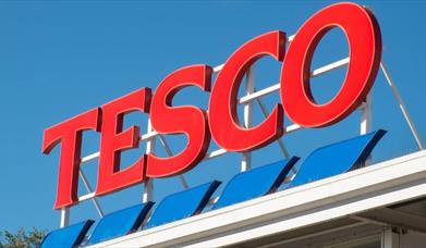 Tesco logo on a store