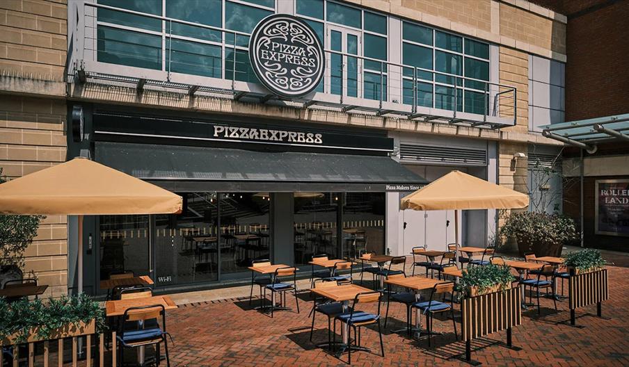 front with tables and chairs