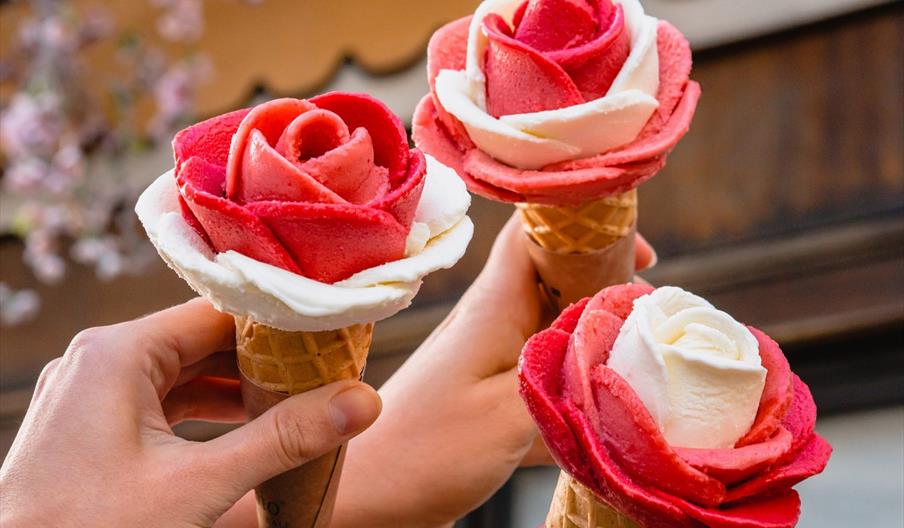 rose shaped ice cream cones