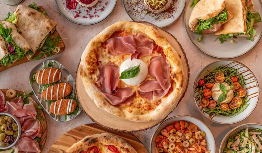Pizza and other side dishes