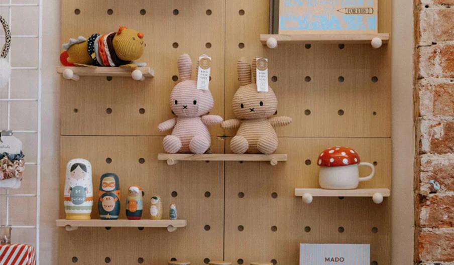 Decorative items on display