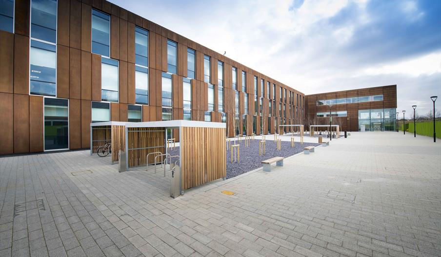 outside building with bike racks