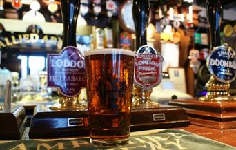 pint of ale on bar
