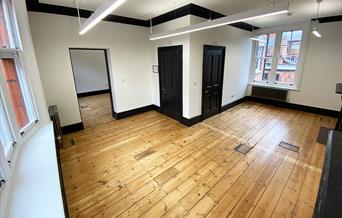 wooden floored office space