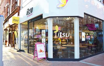 glass front of Itsu