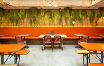 Vault with tables and chairs