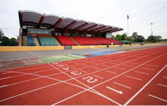 Outdoor race track at Palmer Park Sports Stadium in Reading