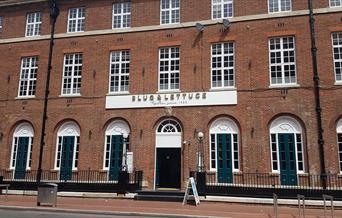 brick exterior of pub building