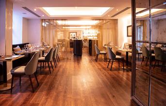 wooden floored dining space