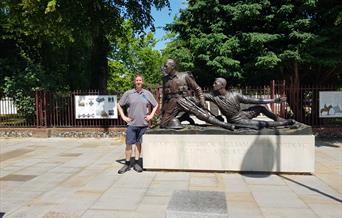 Walk Reading stood next to Trooper Potts memorial