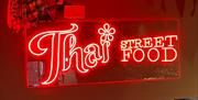 'Thai street food' red neon sign