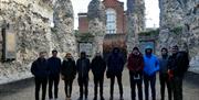 A group of Walkers in Reading Abbey ruins