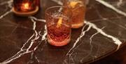 Cocktails on a marble table