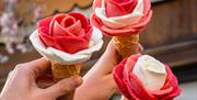 rose shaped ice cream cones