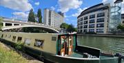 Whittington Tea Barge moored by Reading Bridge