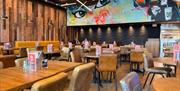 Interior seating with mural