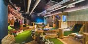 Indoor crazy golf course