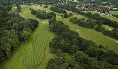 aerial view of a fairway