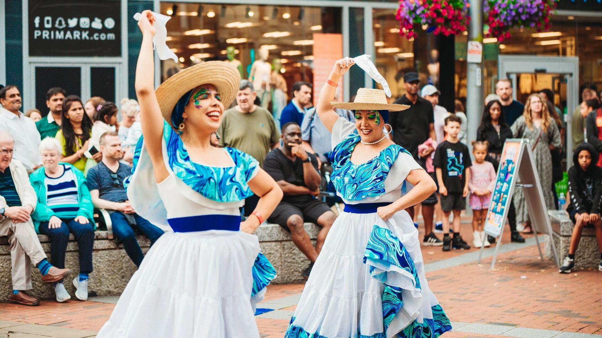 Ladies dancing on Broad Street