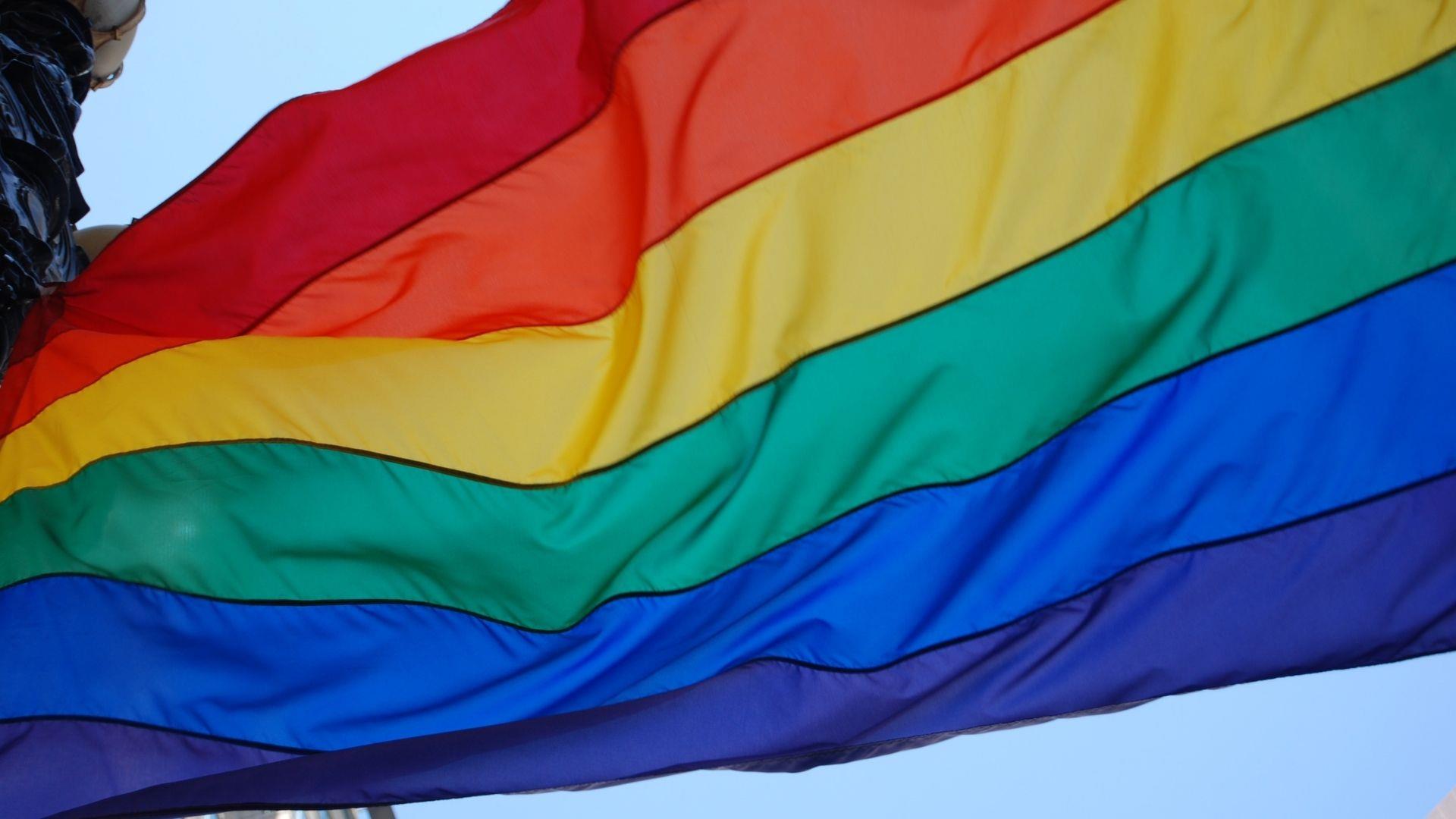 Rainbow flag celebrating Pride Festival