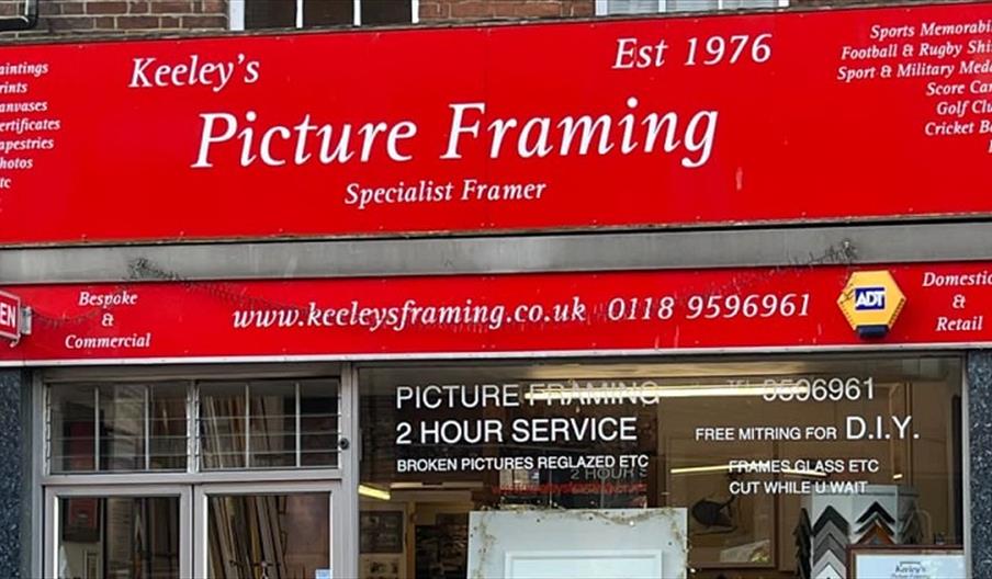 front window of picture framing shop front window of picture framing shop