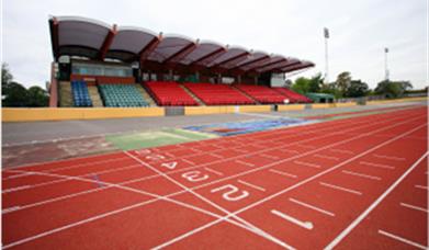 Outdoor race track at Palmer Park Sports Stadium in Reading