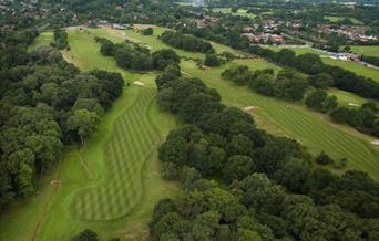 aerial view of a fairway