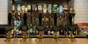 real ale taps on the bar