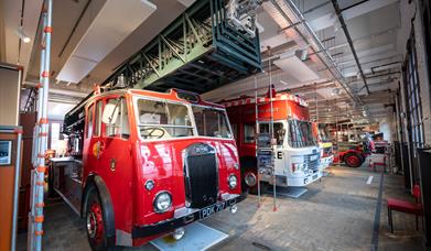 Vintage fire engines.