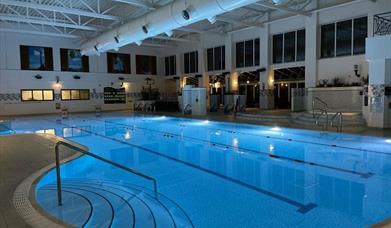 The swimming pool at the Village Hotel Bury.