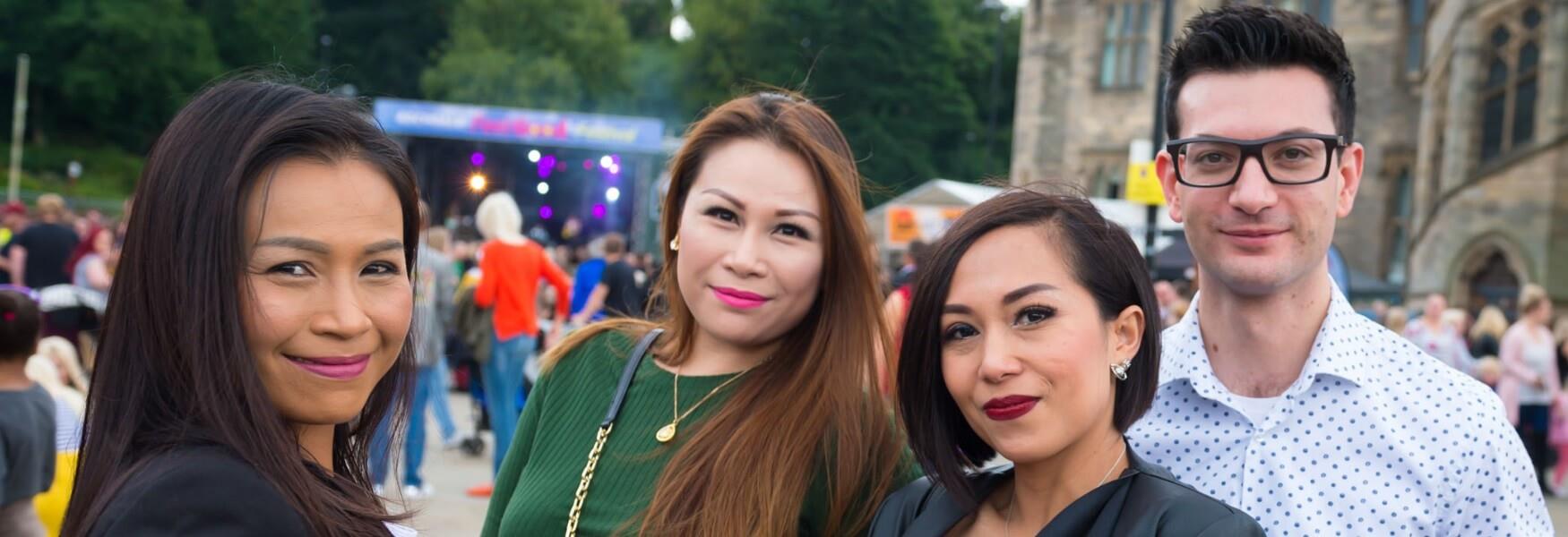 A group of visitors to the Rochdale Feel Good Festival.
