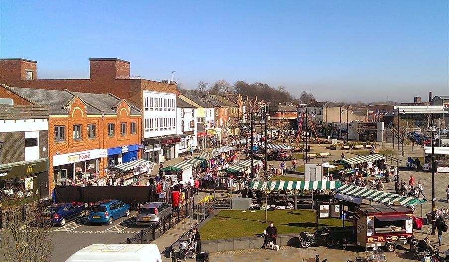 Middleton Market trading on a sunny day.