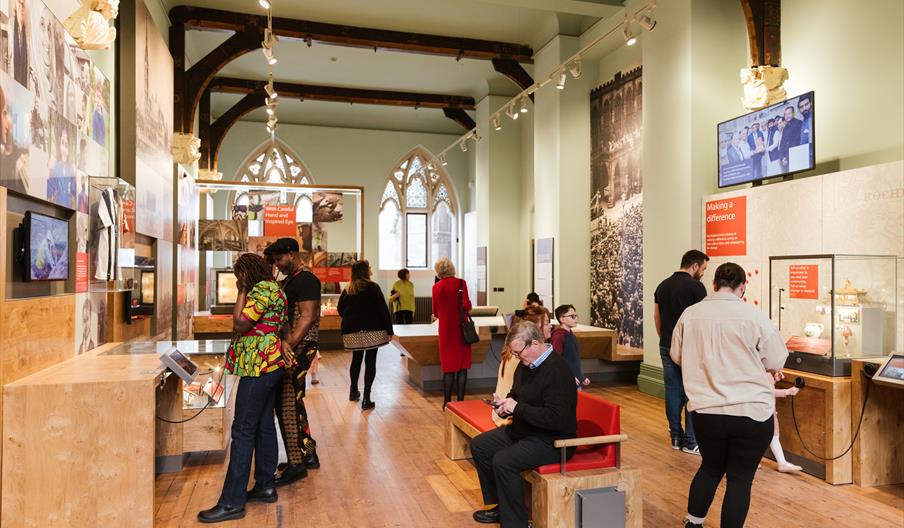 Visitors to the new Welcome Gallery.