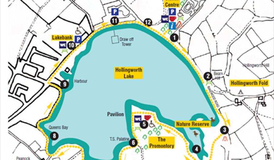 A map of the Hollingworth Lake Circular Trail