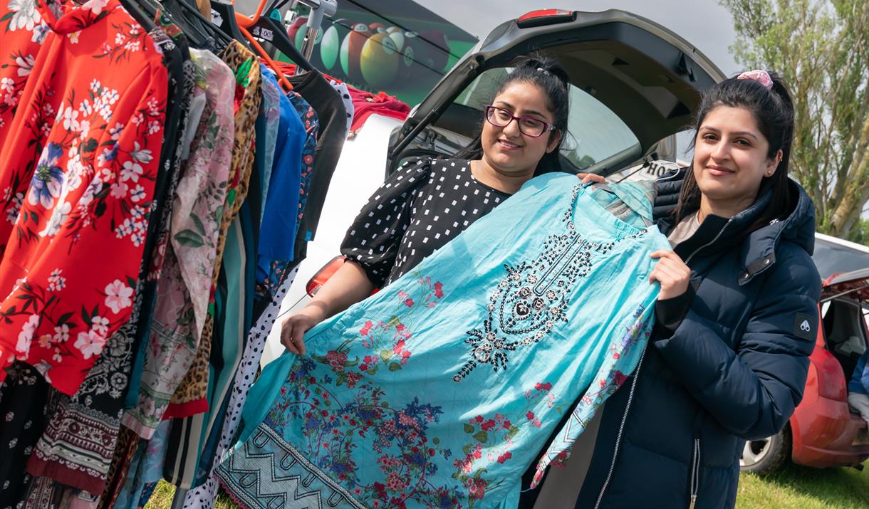 Visitors to the Bowlee Car Boot Sale and Market.