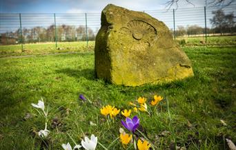 The memorial stone at Bowlee Park.