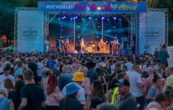 Crowds at the Rochdale Feel Good Festival.