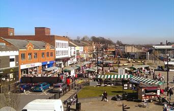 Middleton Market trading on a sunny day.