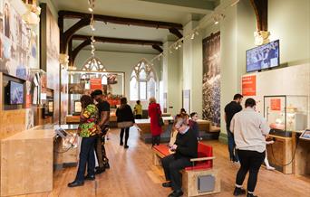 Visitors to the new Welcome Gallery.