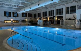 The swimming pool at the Village Hotel Bury.